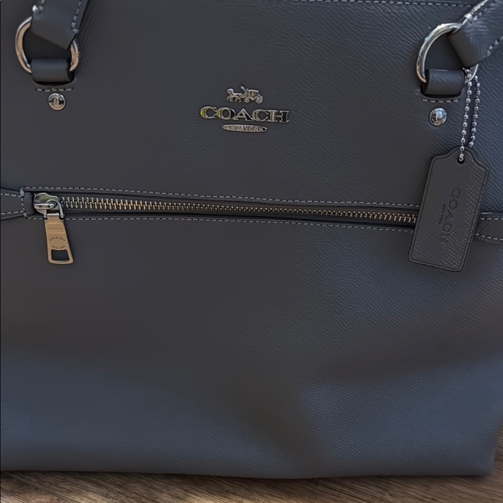 Coach Dark Gray Leather Tote